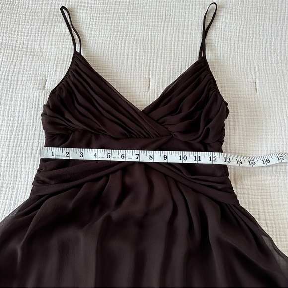 Theory Vintage y2k Silk Dress Chocolate Brown - Picture 8 of 9